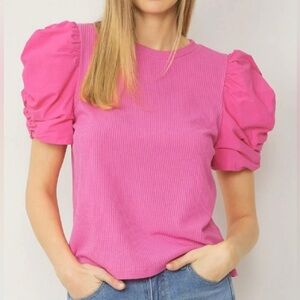 Pink Puffy sleeved top